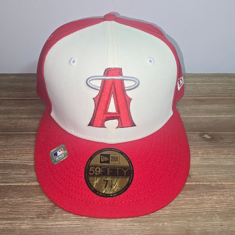 New Era 59FIFTY Los Angeles Angels City Connect Fitted Hat Red Cream 7 1/4‎ MLB